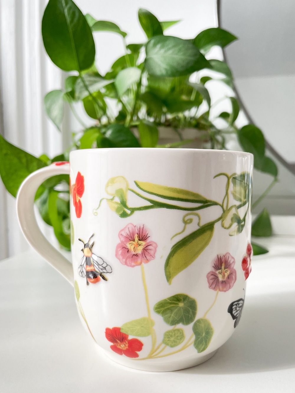 Anthropologie Monogram Monarch Ceramic Floral Mug - Letter B - Picture 3 of 5